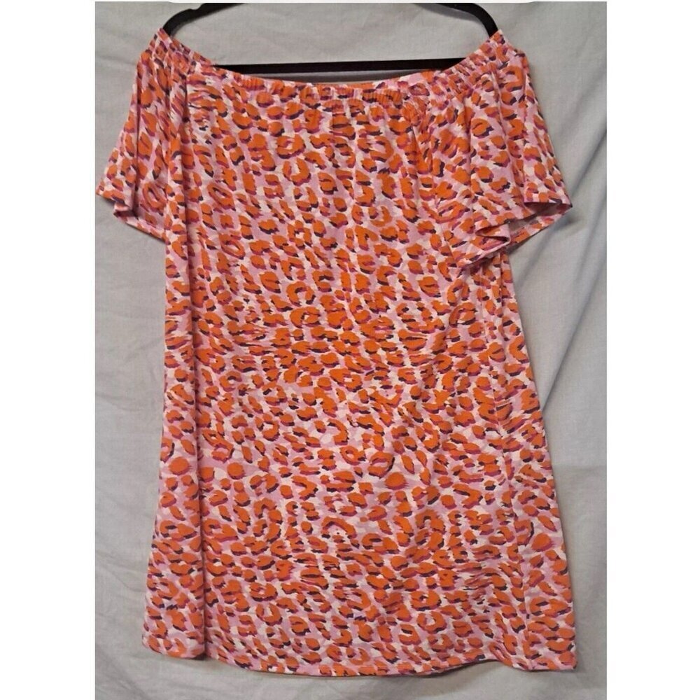 West Loop Size Large Multicolor Coral Off the Shoulder Sun Dress. New
